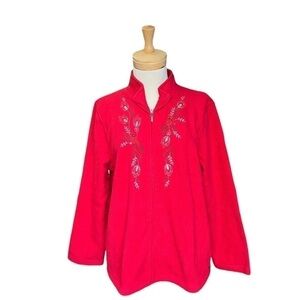 Northern Reflections Red Fleece embroidered Jacket